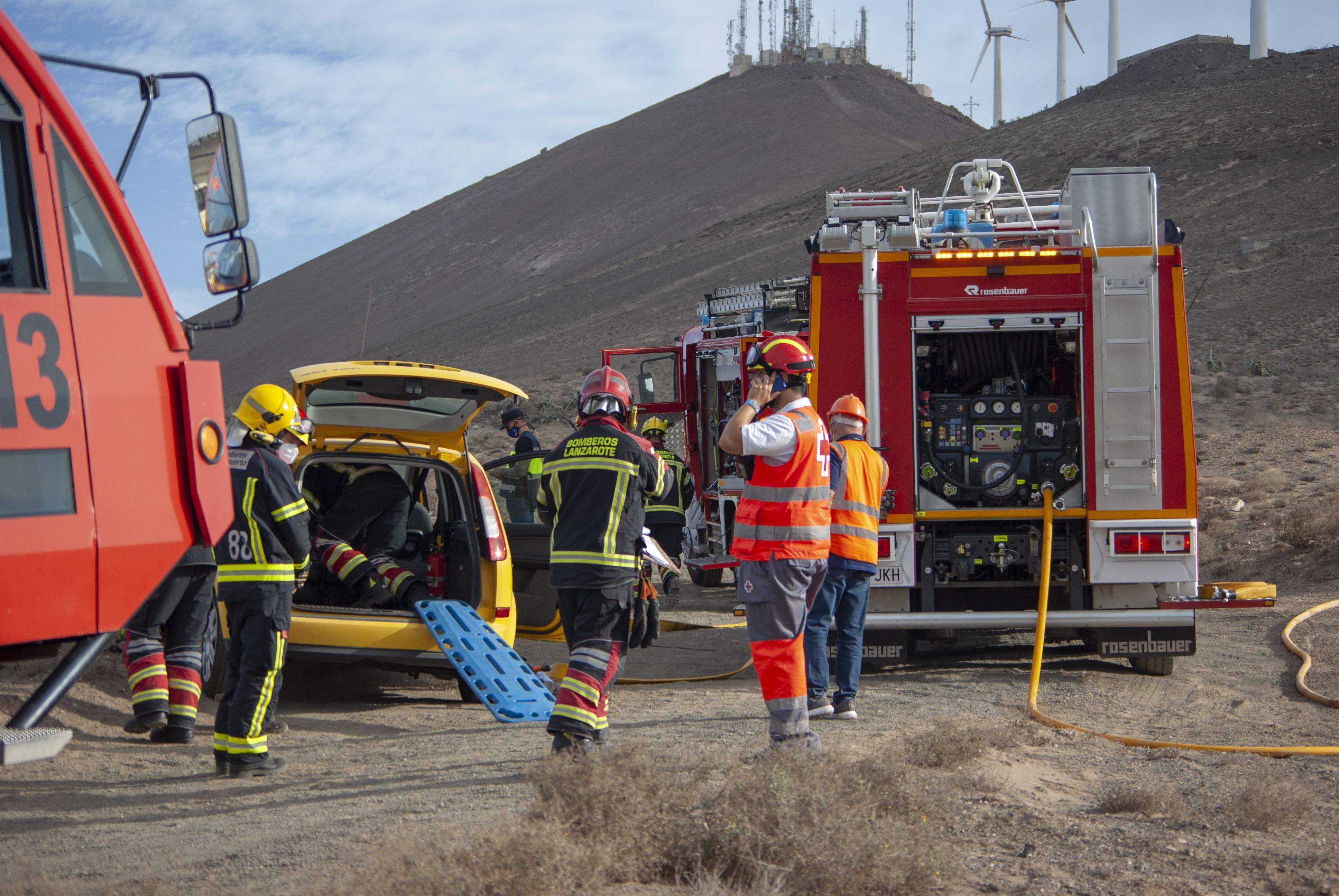 Imágenes del simulacro de accidente aéreo 