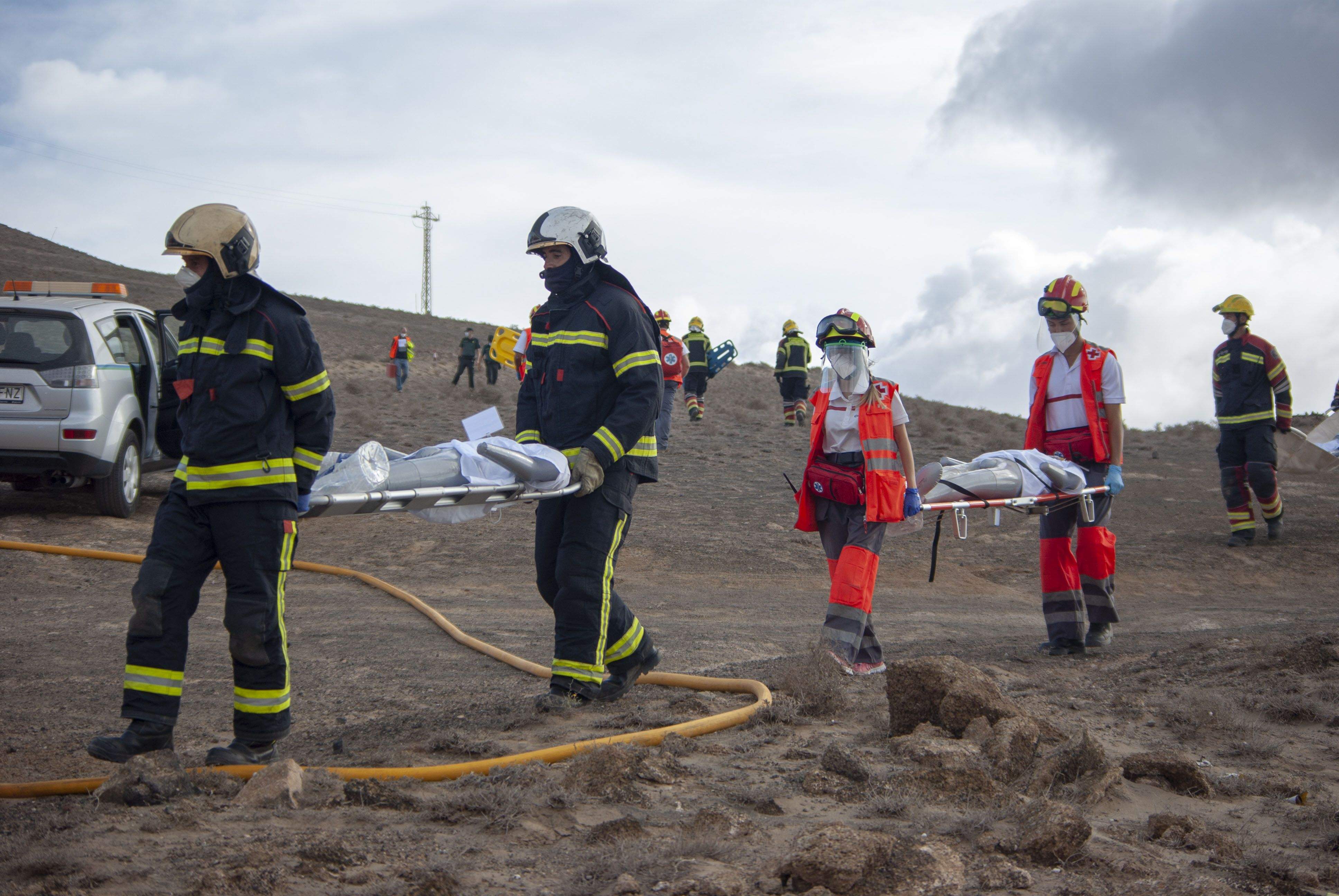 Imágenes del simulacro de accidente aéreo 