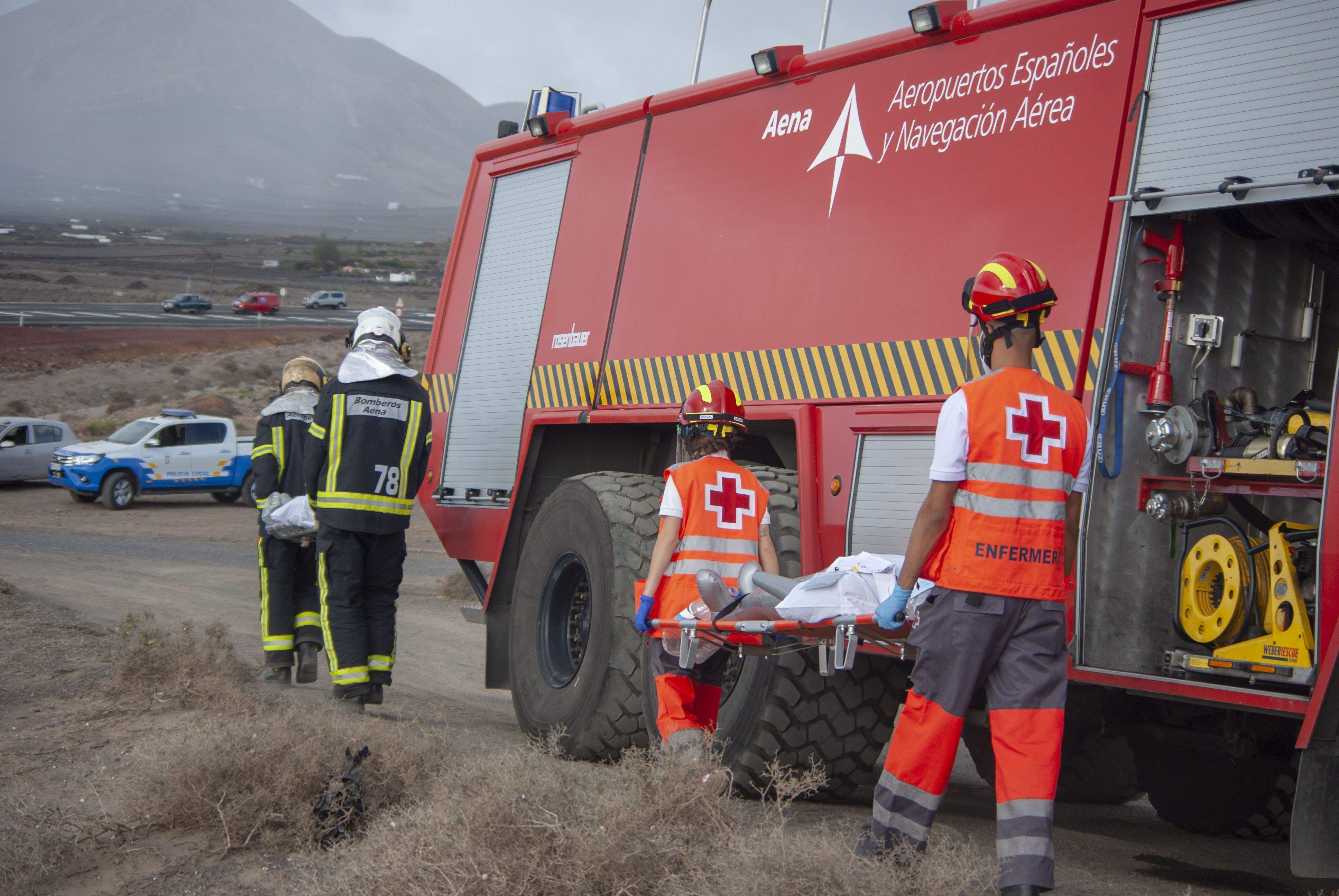Imágenes del simulacro de accidente aéreo 