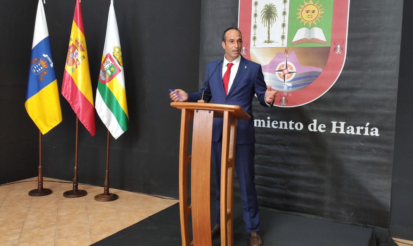 Rueda de prensa del alcalde de Haría, Alfredo Villalba. Fotos: Sergio Betancort