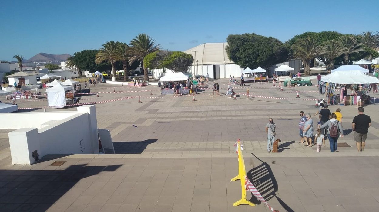 Imagen del mercadillo de Teguise este domingo