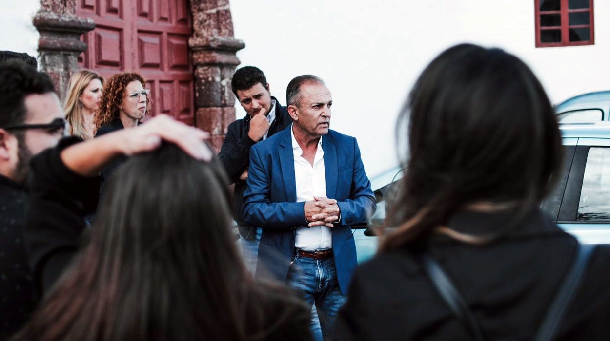 El alcalde de Tinajo, Jesús Machín, junto a miembros de CC 