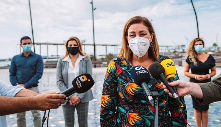 Rueda de prensa del grupo de gobierno de Arrecife en el parque Islas Canarias