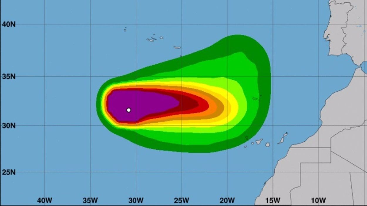Trayectoria de la tormenta tropical 'Theta