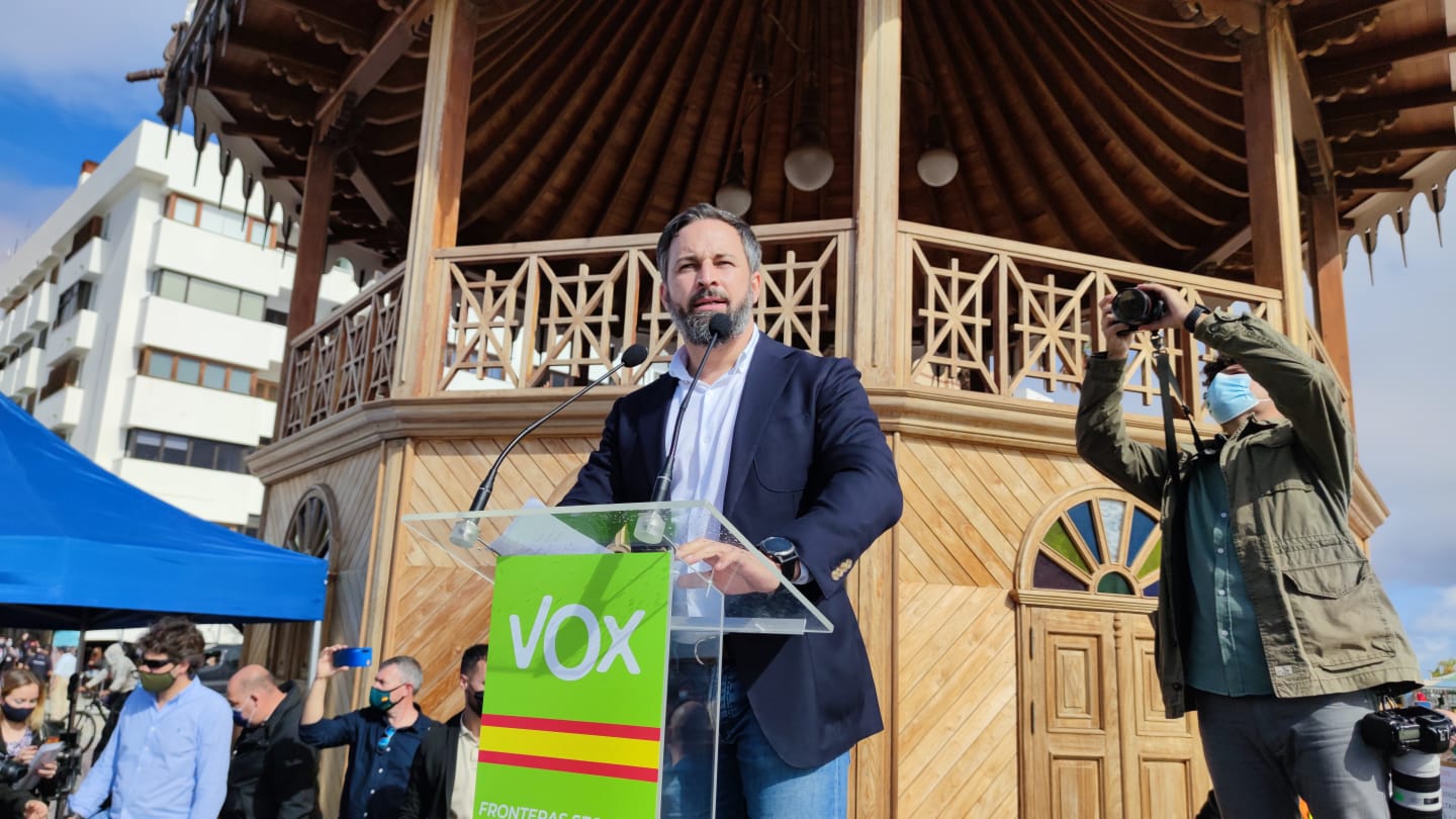 Santiago Abascal lidera la manifestación  en Lanzarote . (Fotos: Sergio Betancort)