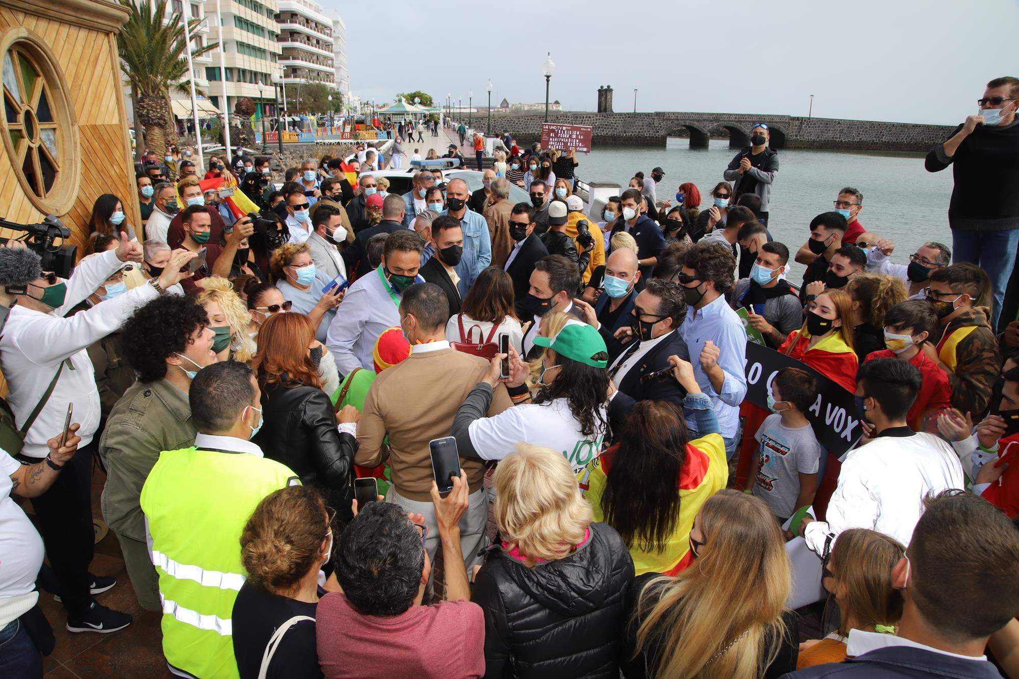 Santiago Abascal lidera la manifestación  en Lanzarote . (Fotos: Sergio Betancort)