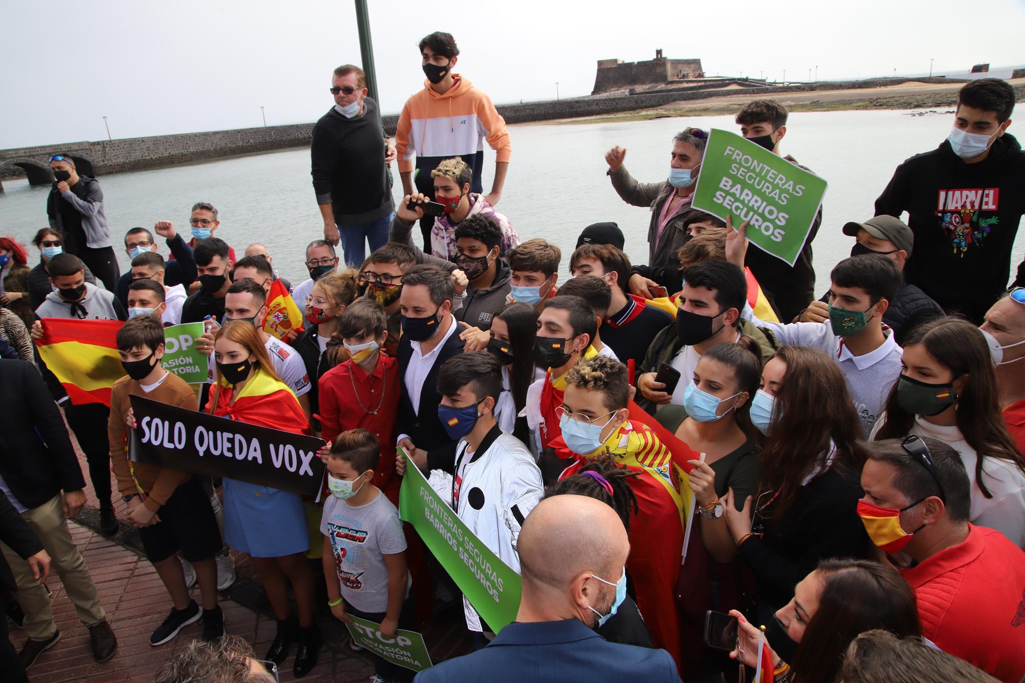 Santiago Abascal lidera la manifestación  en Lanzarote . (Fotos: Sergio Betancort)