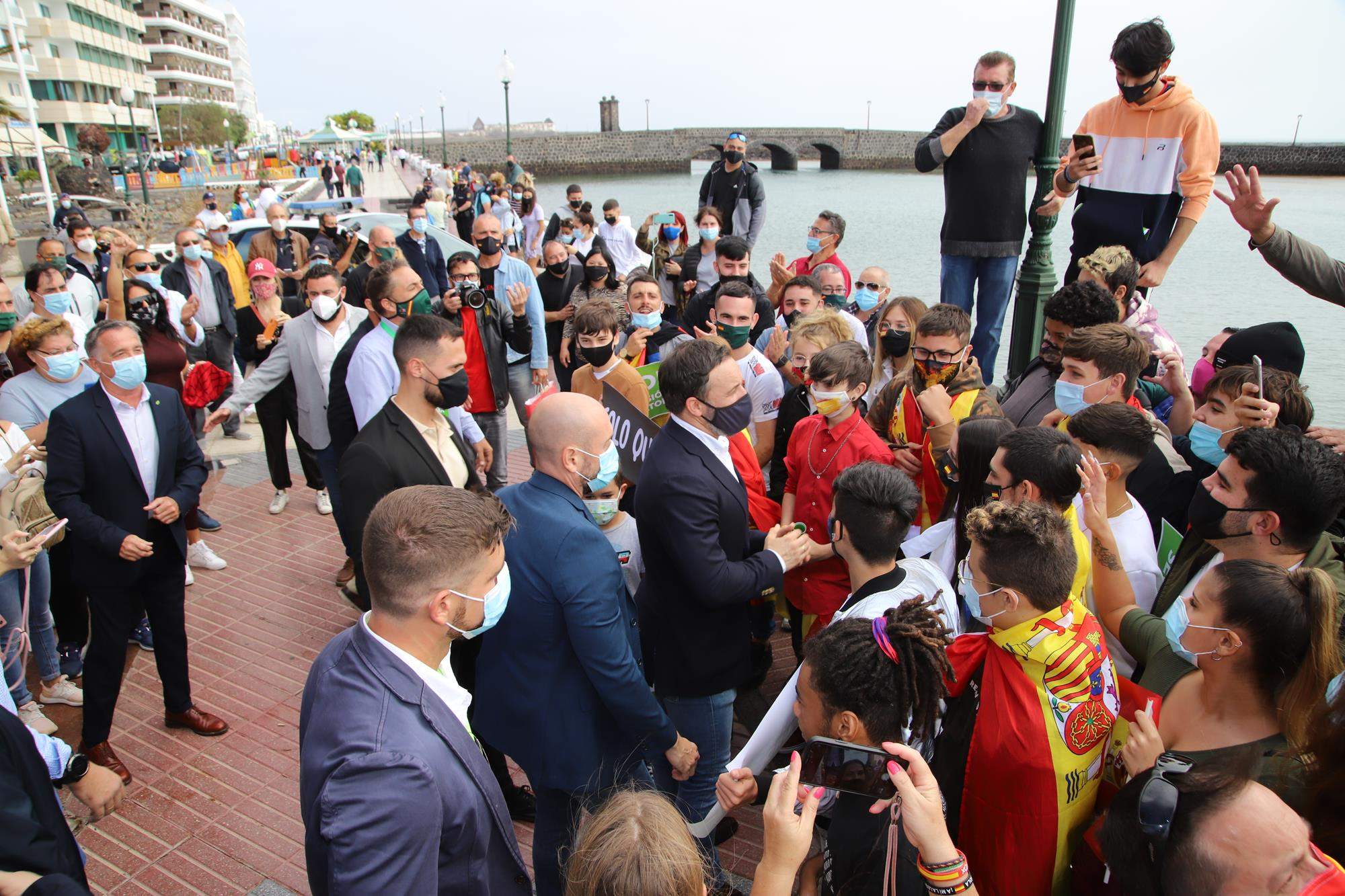 Santiago Abascal lidera la manifestación  en Lanzarote . (Fotos: Sergio Betancort)