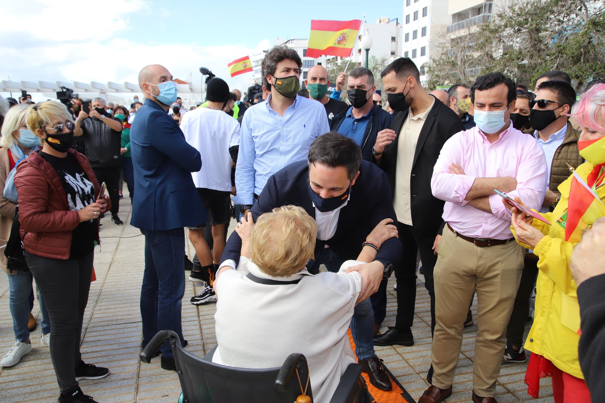Santiago Abascal lidera la manifestación  en Lanzarote . (Fotos: Sergio Betancort)