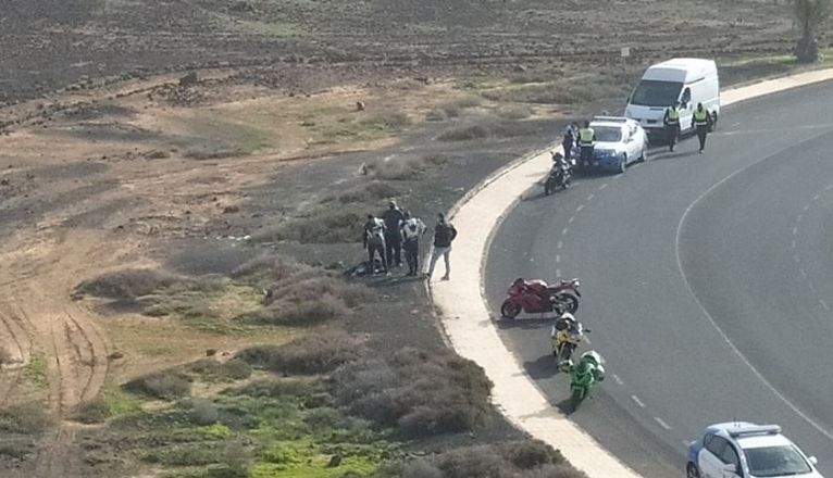 Motorista herido en Costa Teguise
