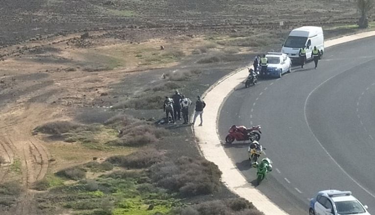 Motorista herido en Costa Teguise Motorista herido en Costa Teguise