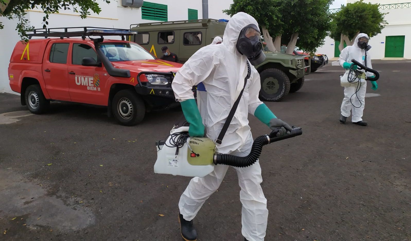 Labores de desinfección durante la crisis del coronavirus en Lanzarote