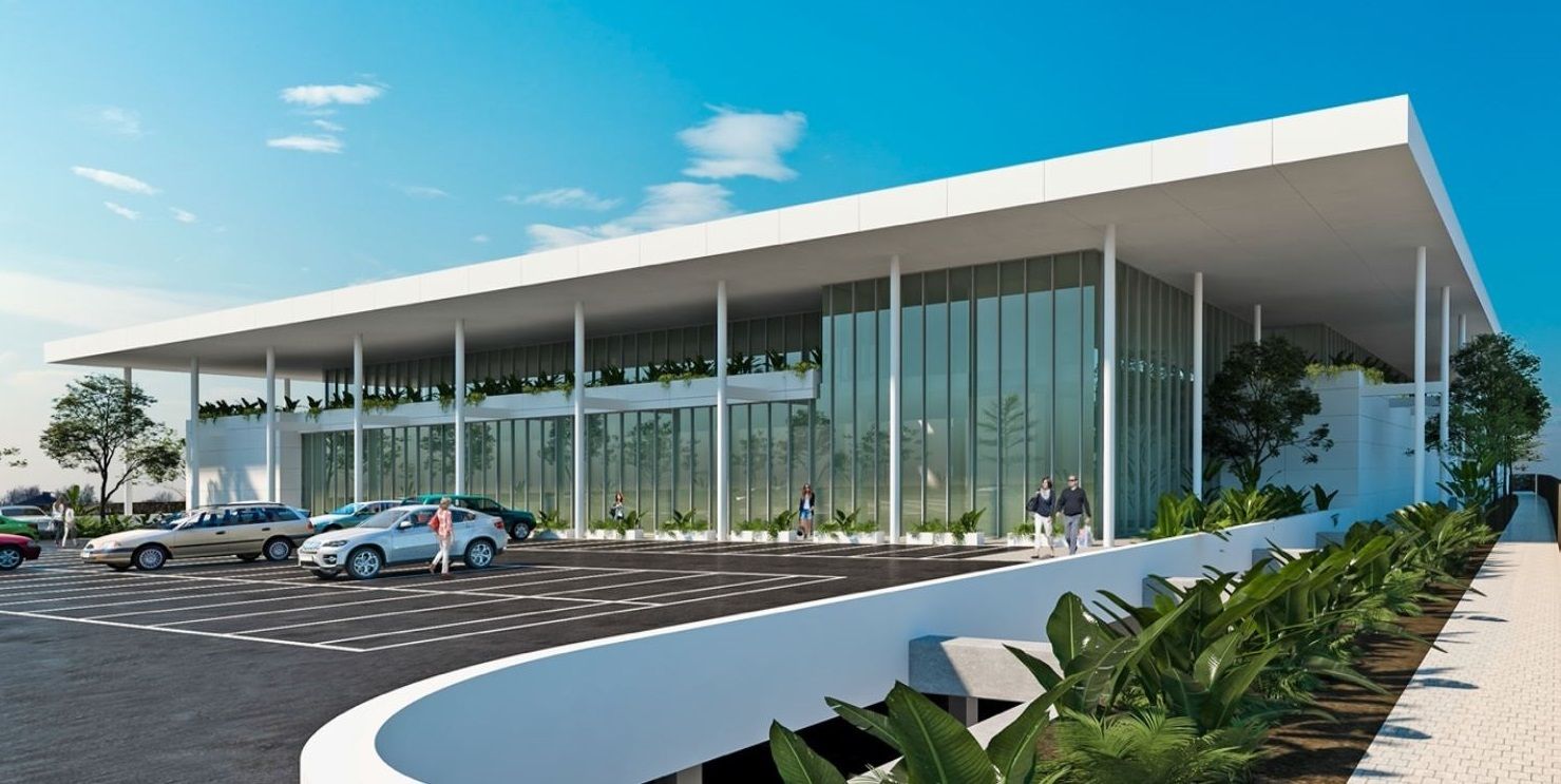 Recreación de la fachada exterior de la nueva gran superficie autorizada en el barrio de  Argana