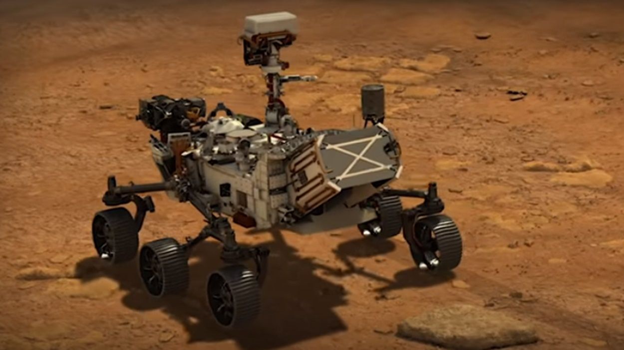 Recreación del rover Perseverance de la NASA sobre la superficie de Marte. Imagen: NASA