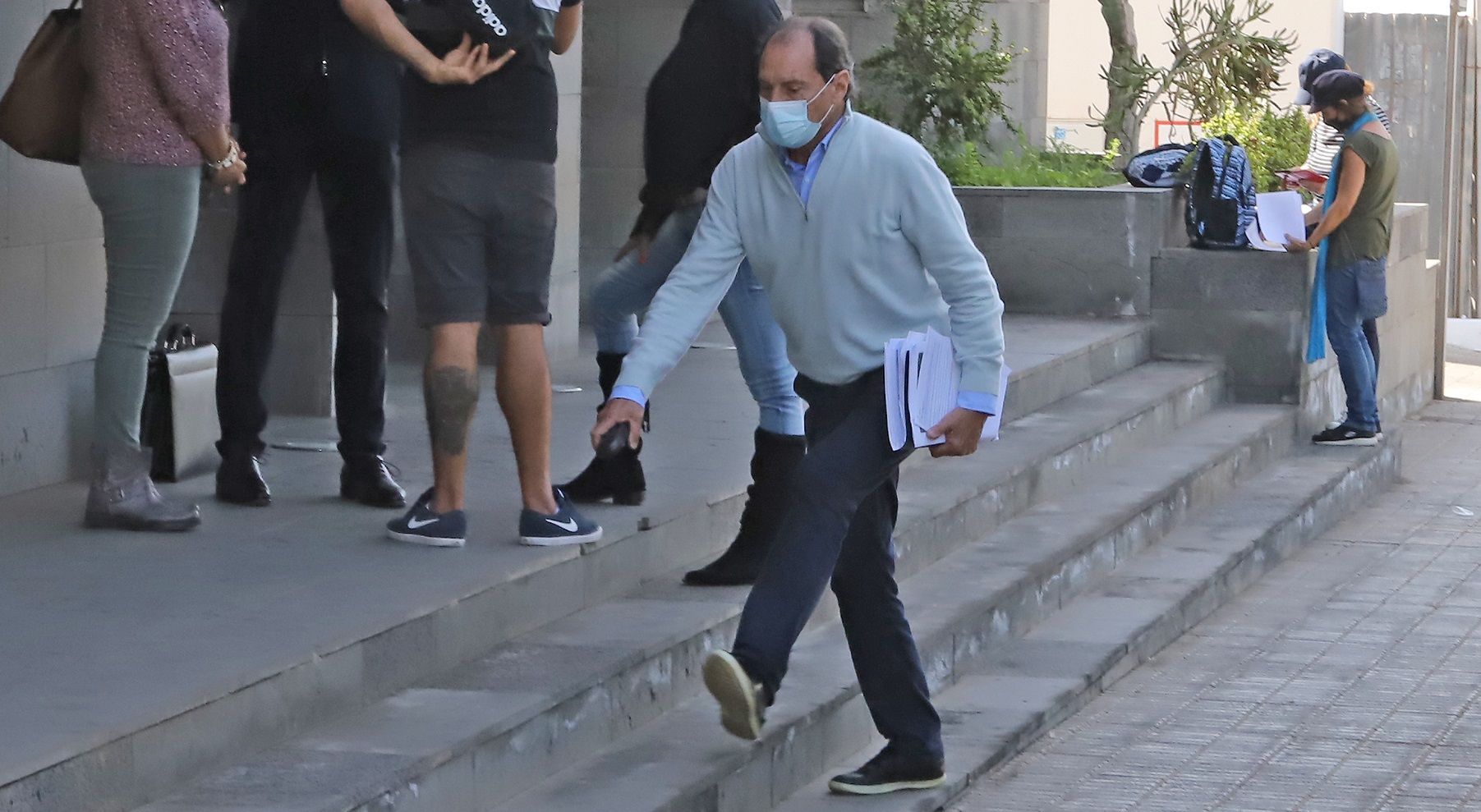 Juan Francisco Rosa, llegando a los Juzgados de Arrecife para declarar en la causa del Kikoland