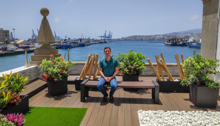 Emilio Laíño, durante sus prácticas en la Autoridad Portuaria de Las Palmas