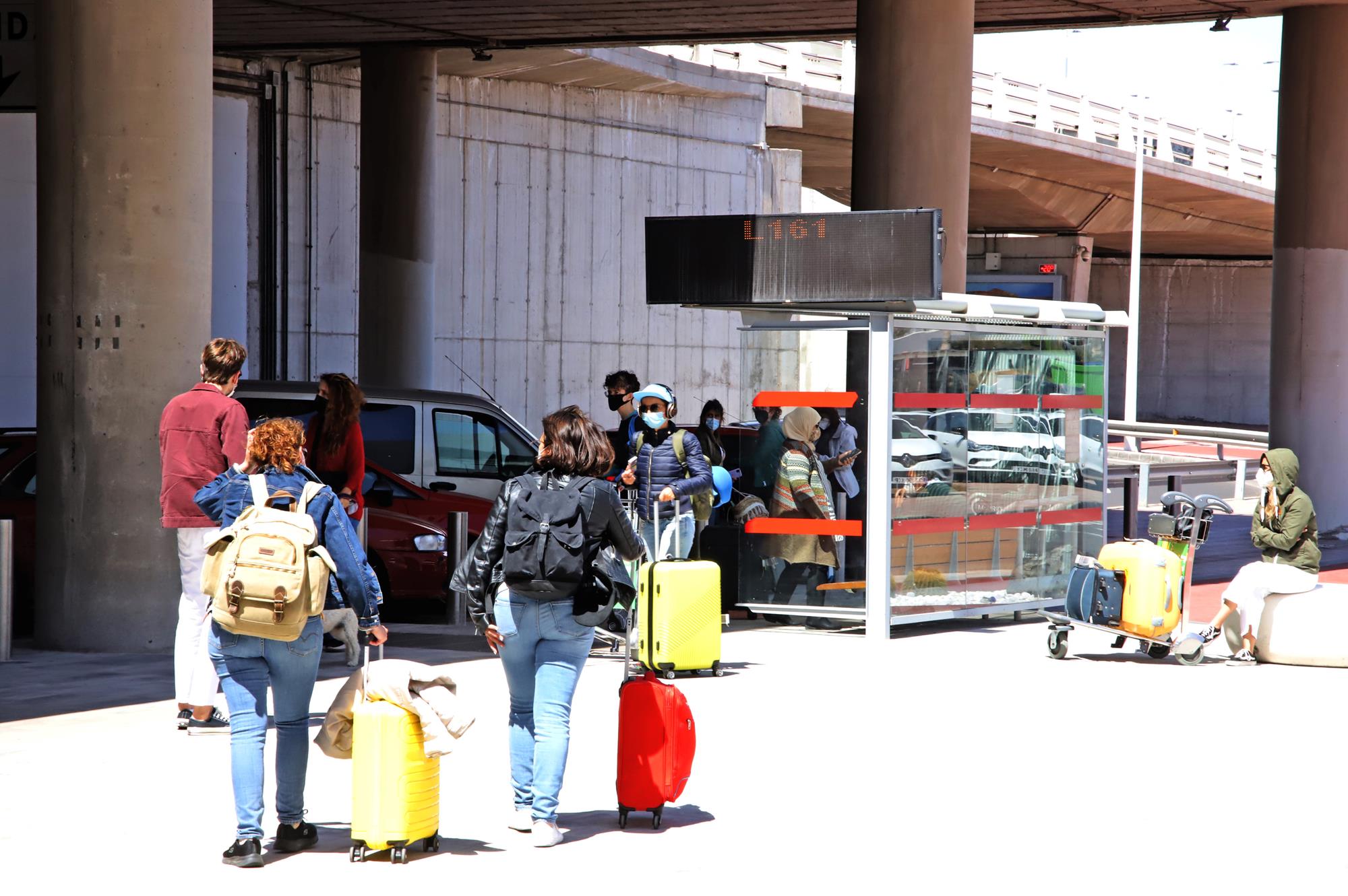 Tourists arriving in Lanzarote, through the César Manrique airport