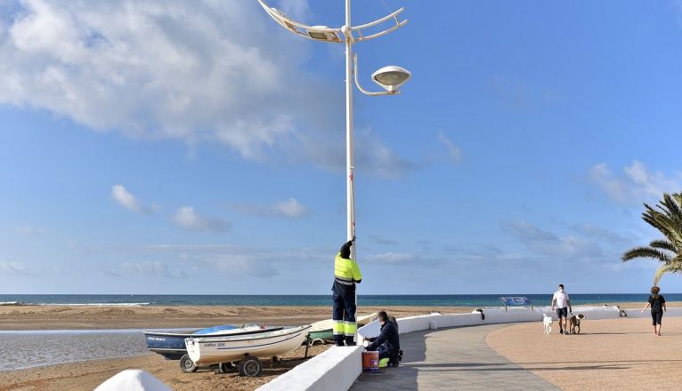 Trabajos en la avenida de Playa Honda