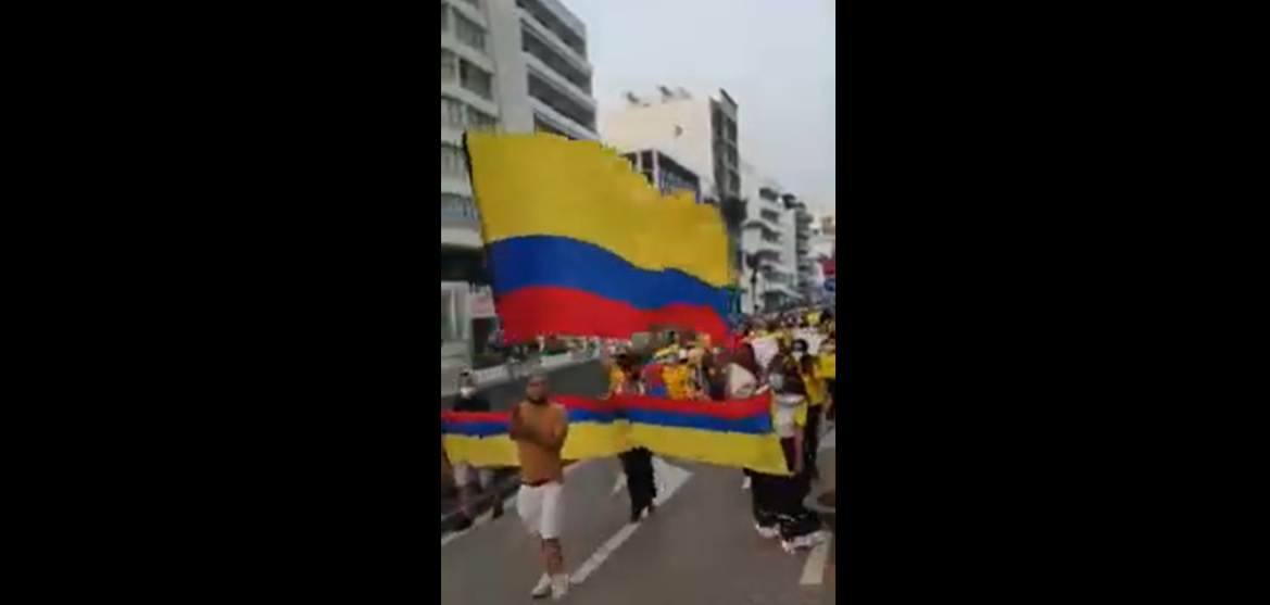 Marcha de residentes colombianos en Lanzarote
