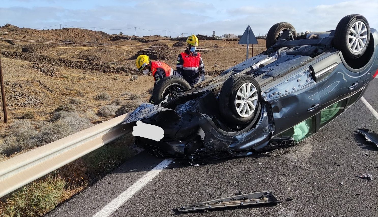 Accidente en la carretera de Puerto del Carmen