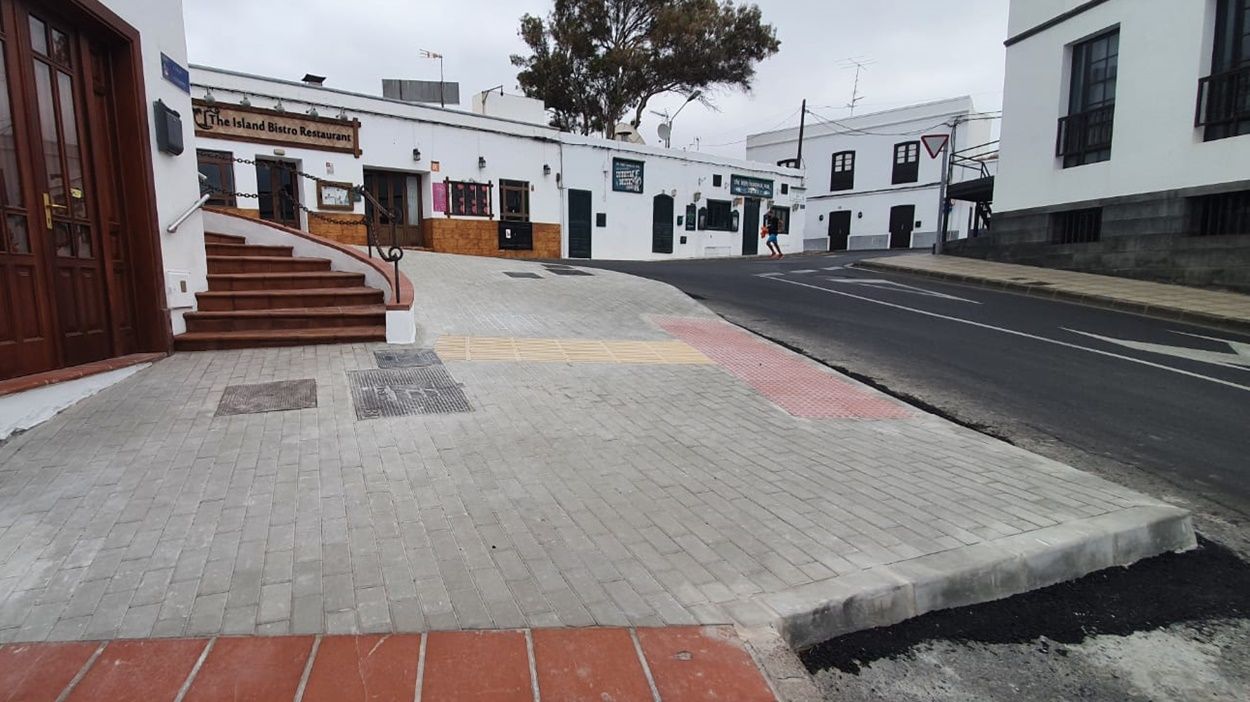 Obras realizadas en la calle Teide de Puerto del Carmen