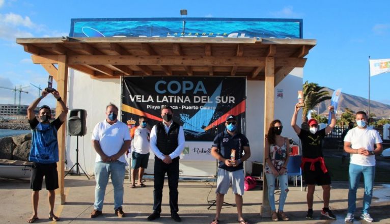 Podio de la regata de la I Copa de Vela Latina del Sur en Playa Blanca