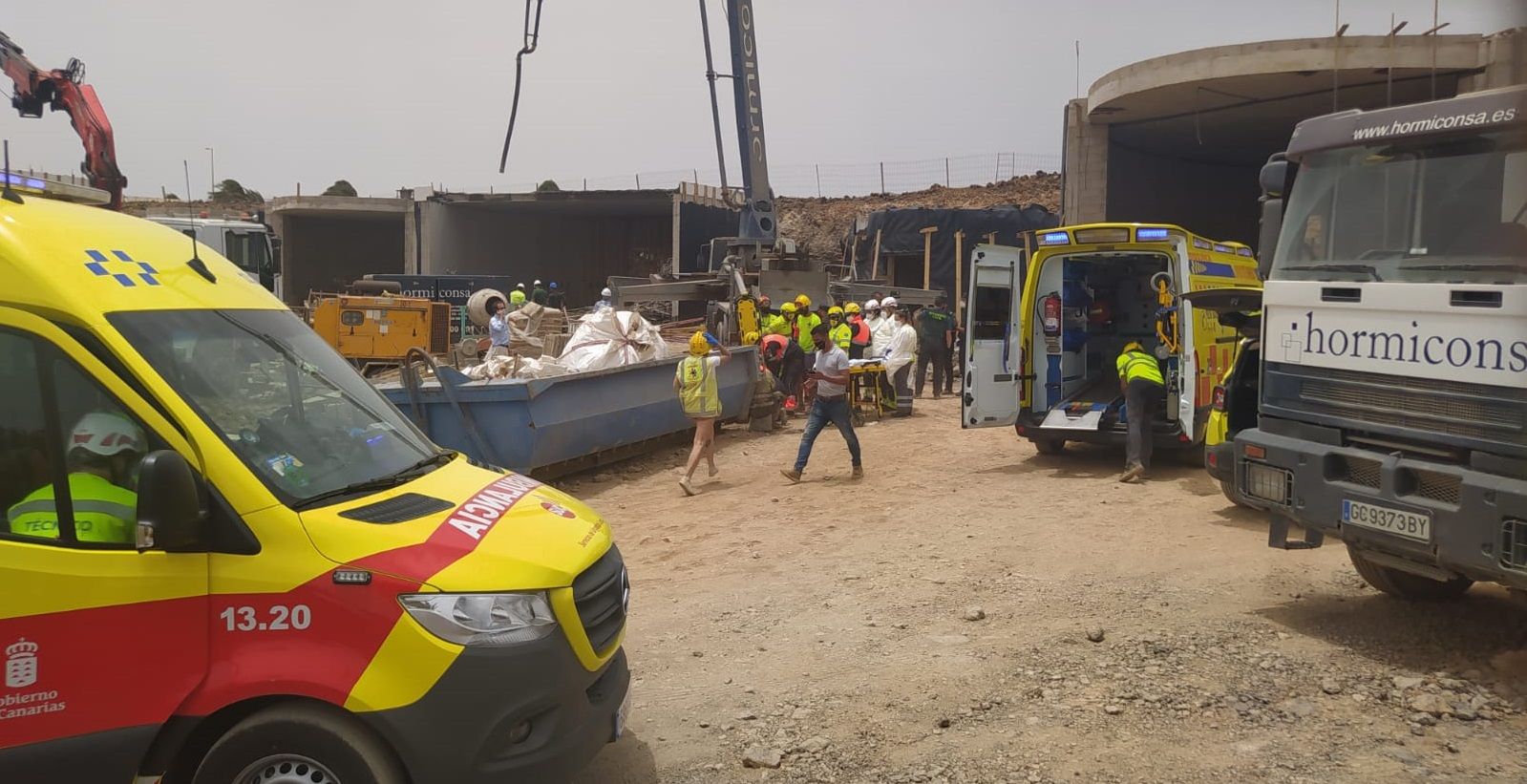 Accidente en la obra del futuro centro cívico de Costa Teguise