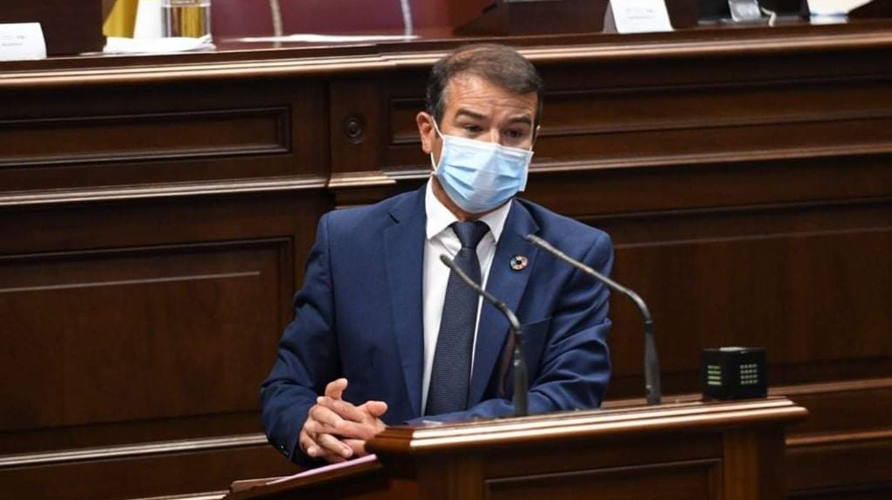 Marcos Hernández, durante su intervención en el Parlamento