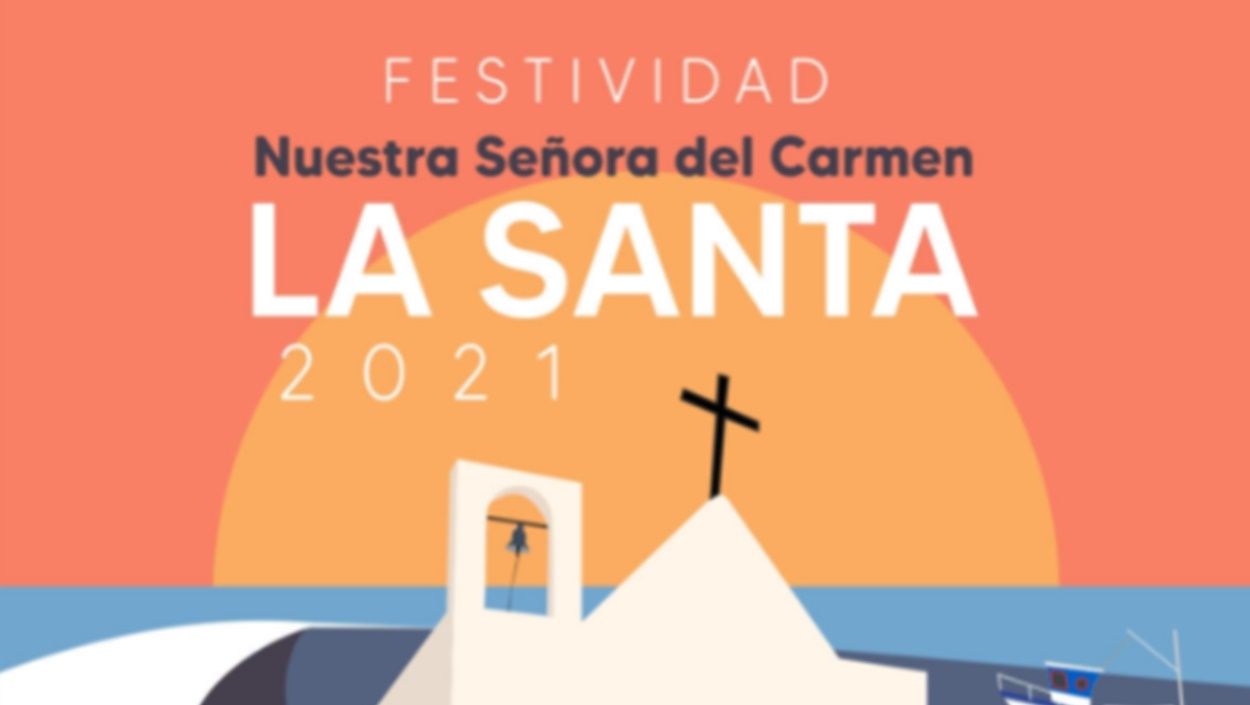 Cartel de las fiestas del Carmen en La Santa
