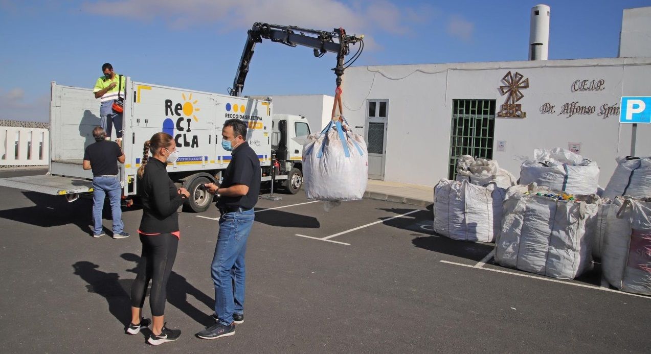 Tapones solidarios recogidos en la campaña en la que ha participado el Cabildo