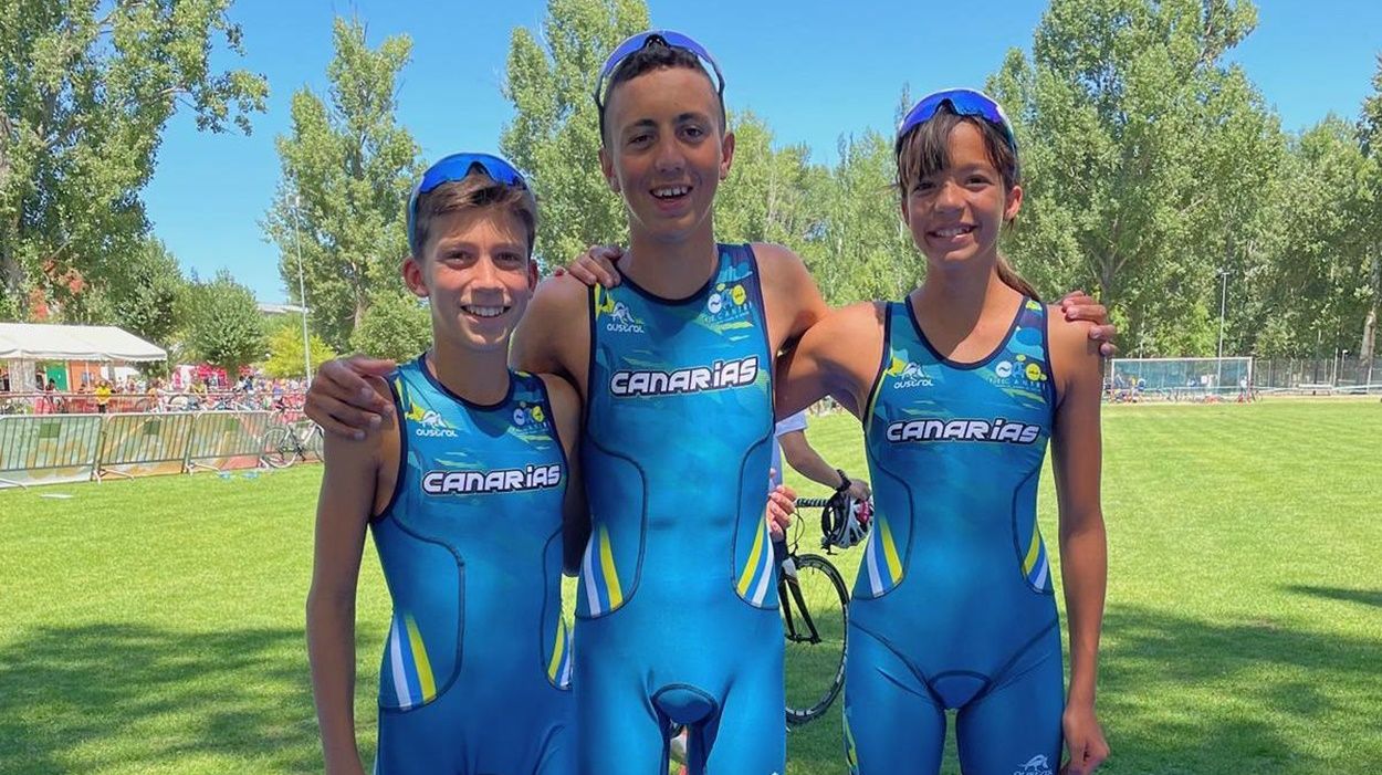 Bruno, Yerove y Carla, los triatletas de Yaiza que compitieron en el Campeonato de España