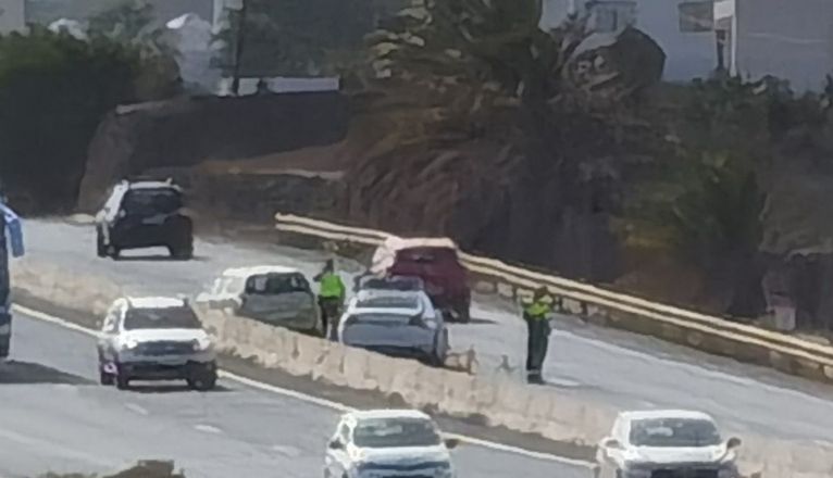 Imagen del accidente registrado en Tías Imagen del accidente registrado en Tías