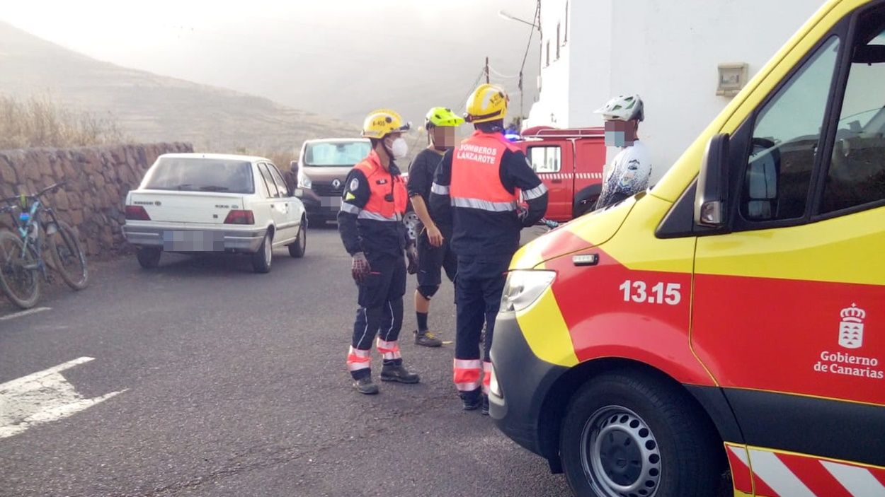 Accidente de un ciclista en Máguez