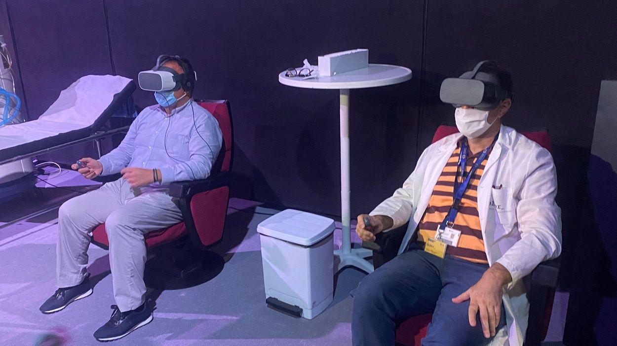 Momento de la presentación del proyecto de realidad virtual 'Respira'