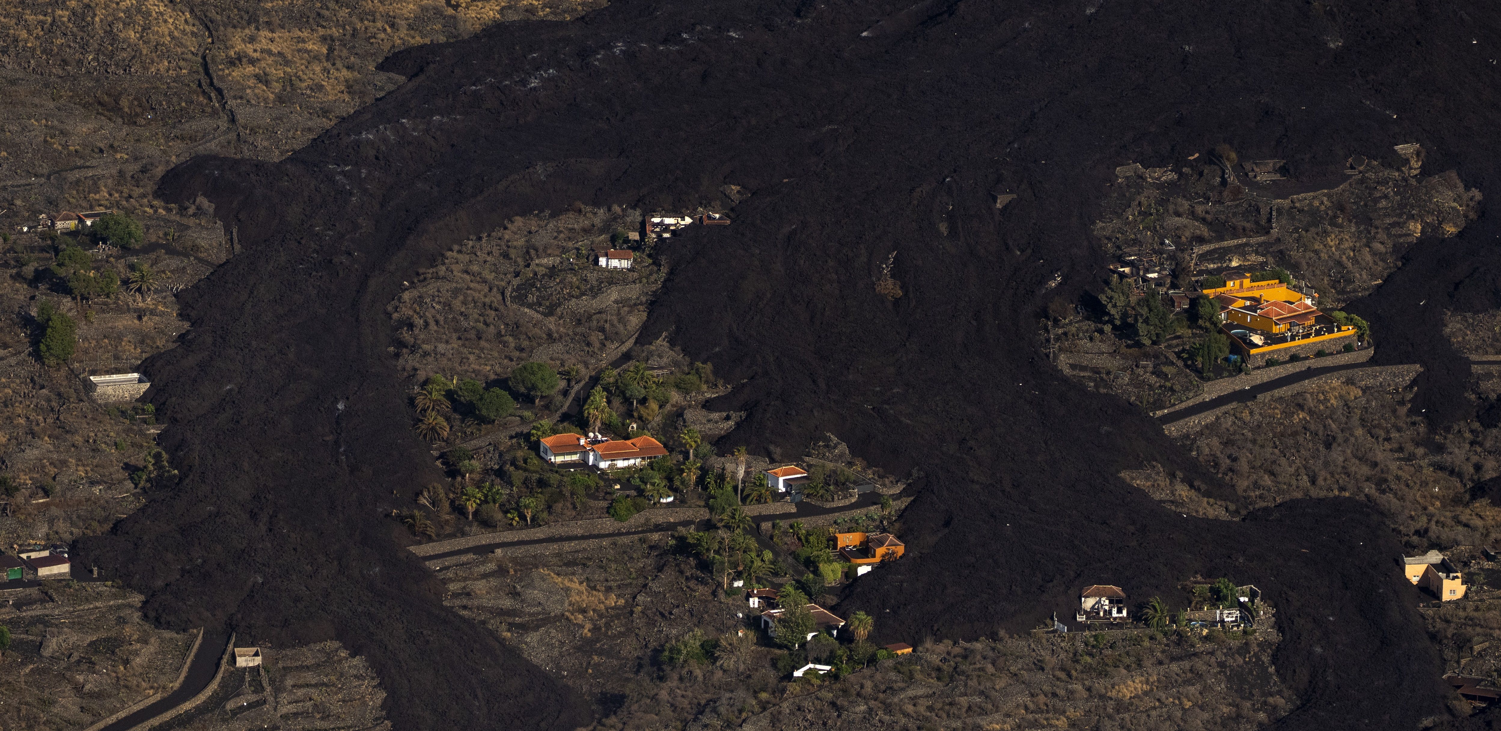 Imagen aérea del volcán de La Palma