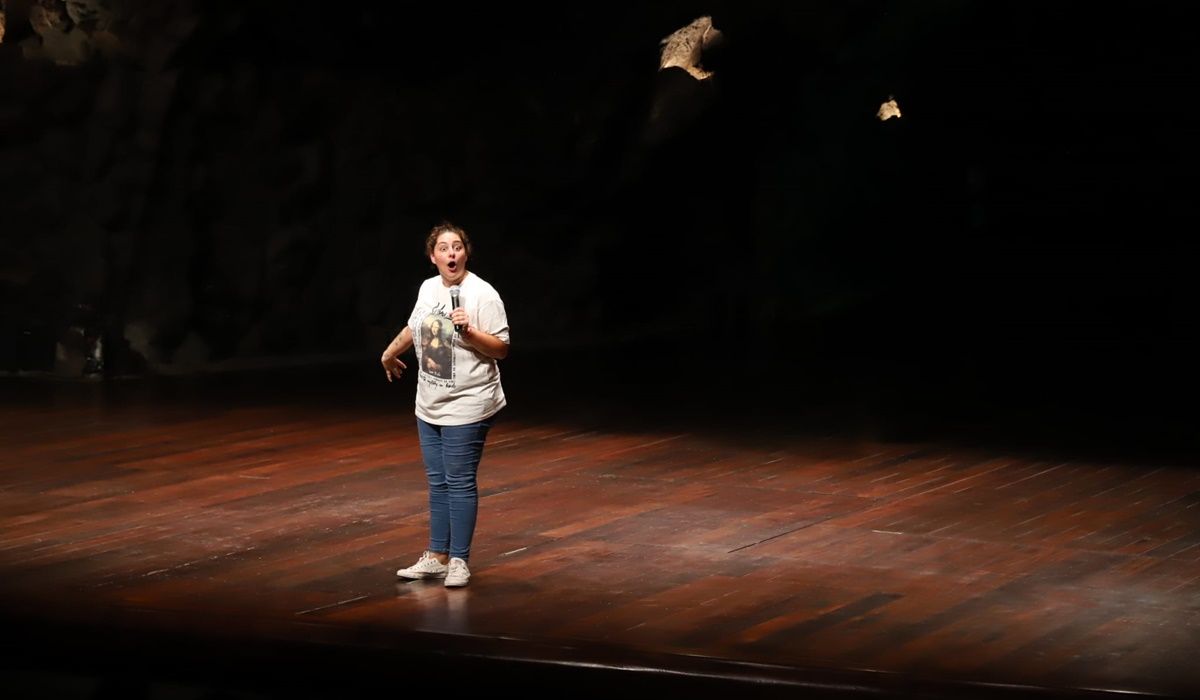 Omayra Cazorla en la actuación en los Jameos del Agua