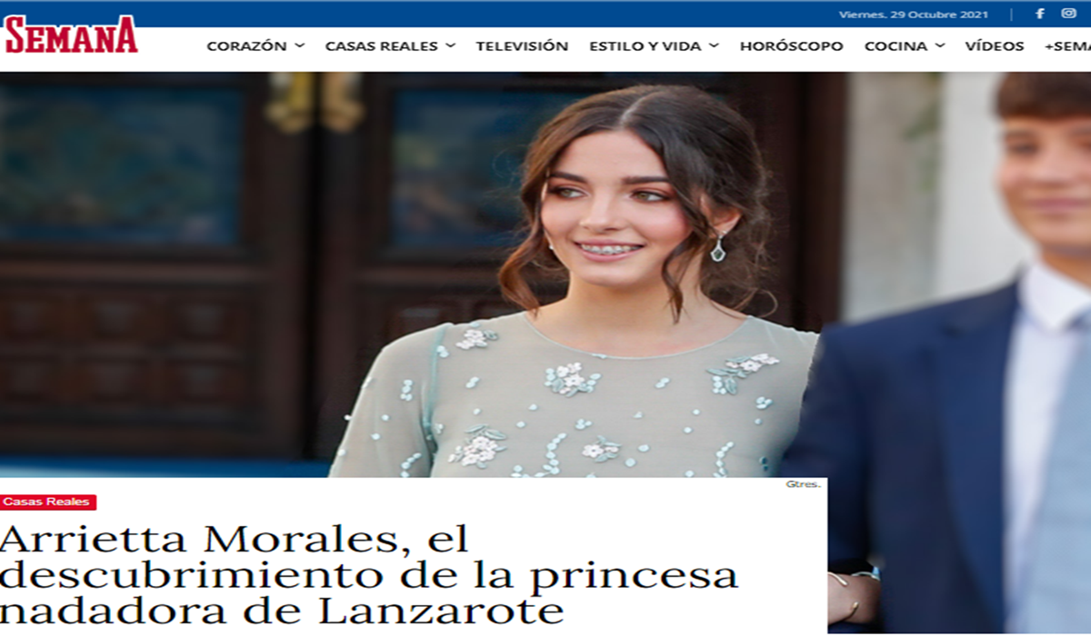 La lanzaroteña Arrietta Morales, deslumbra en una boda de la realeza europea