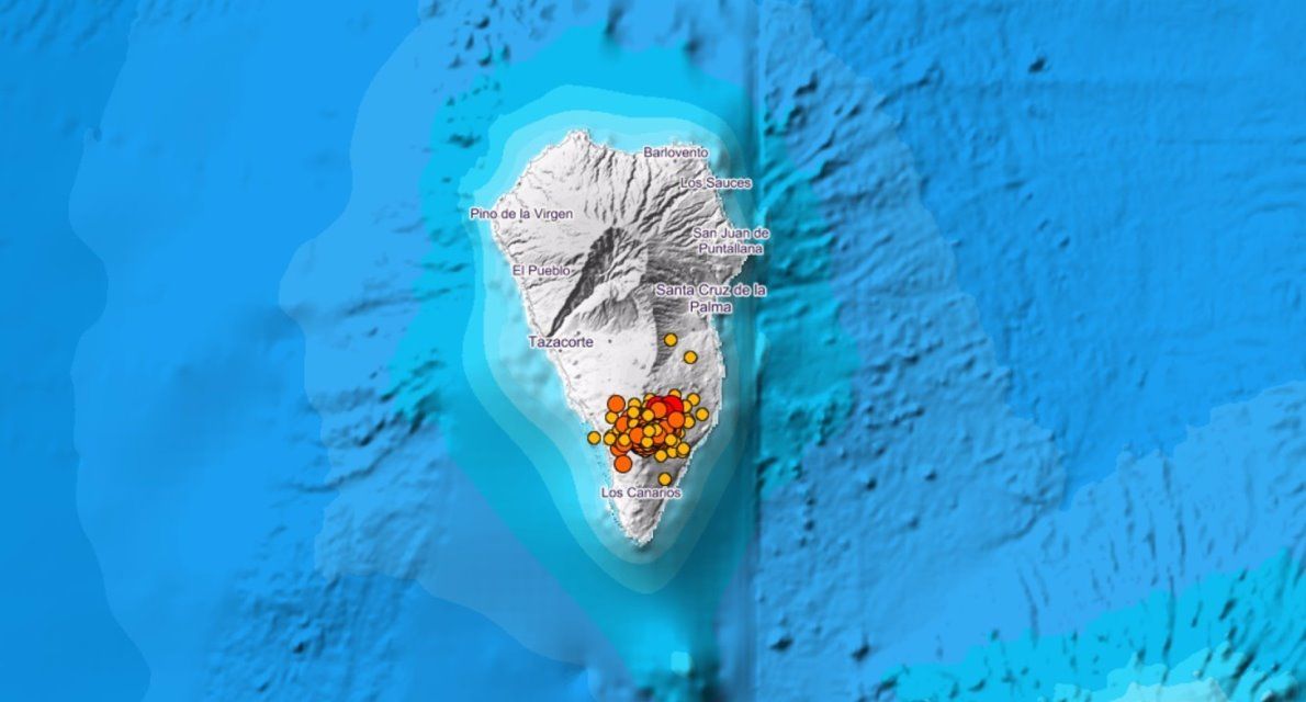 Localización de los terremotos en la isla de La Palma en los últimos 3 días - IGN