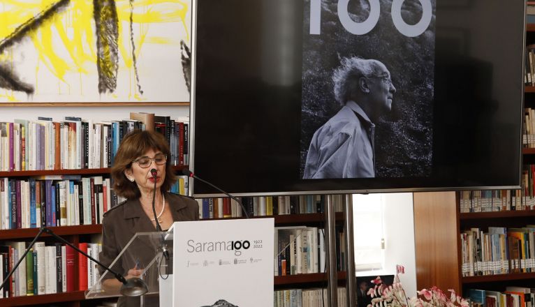Pilar del Río en la Presentación actos Centenario Saramago