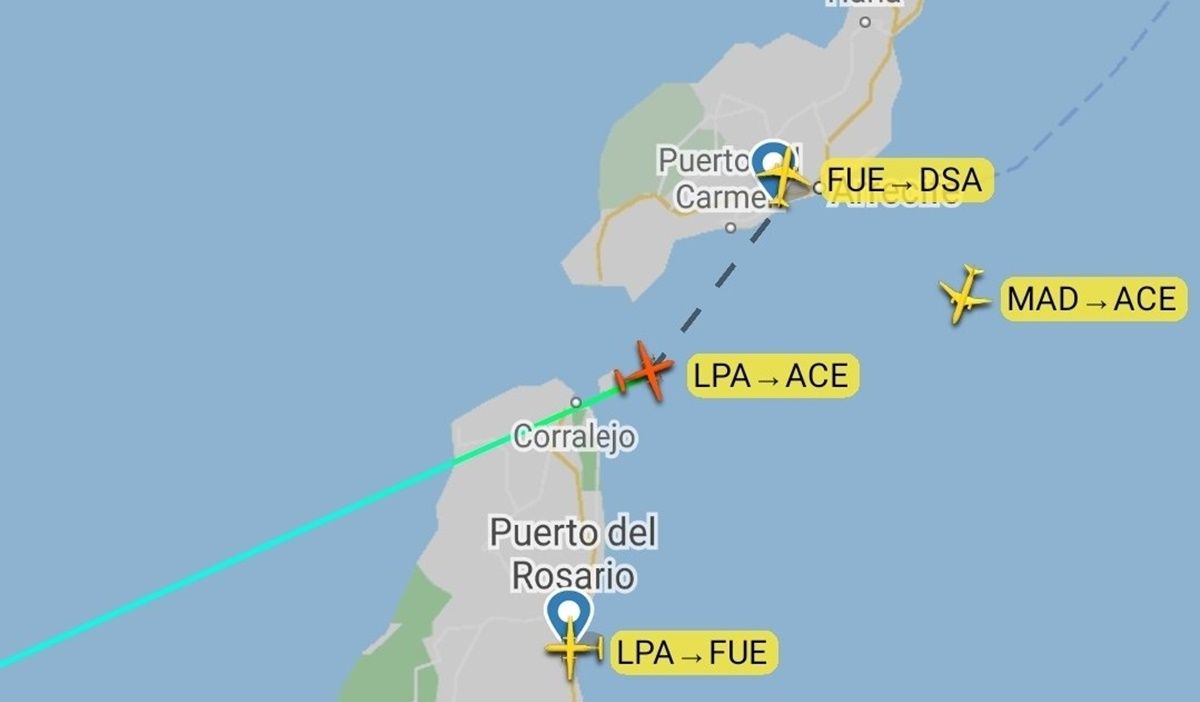 Vuelo afectado por el puntero láser