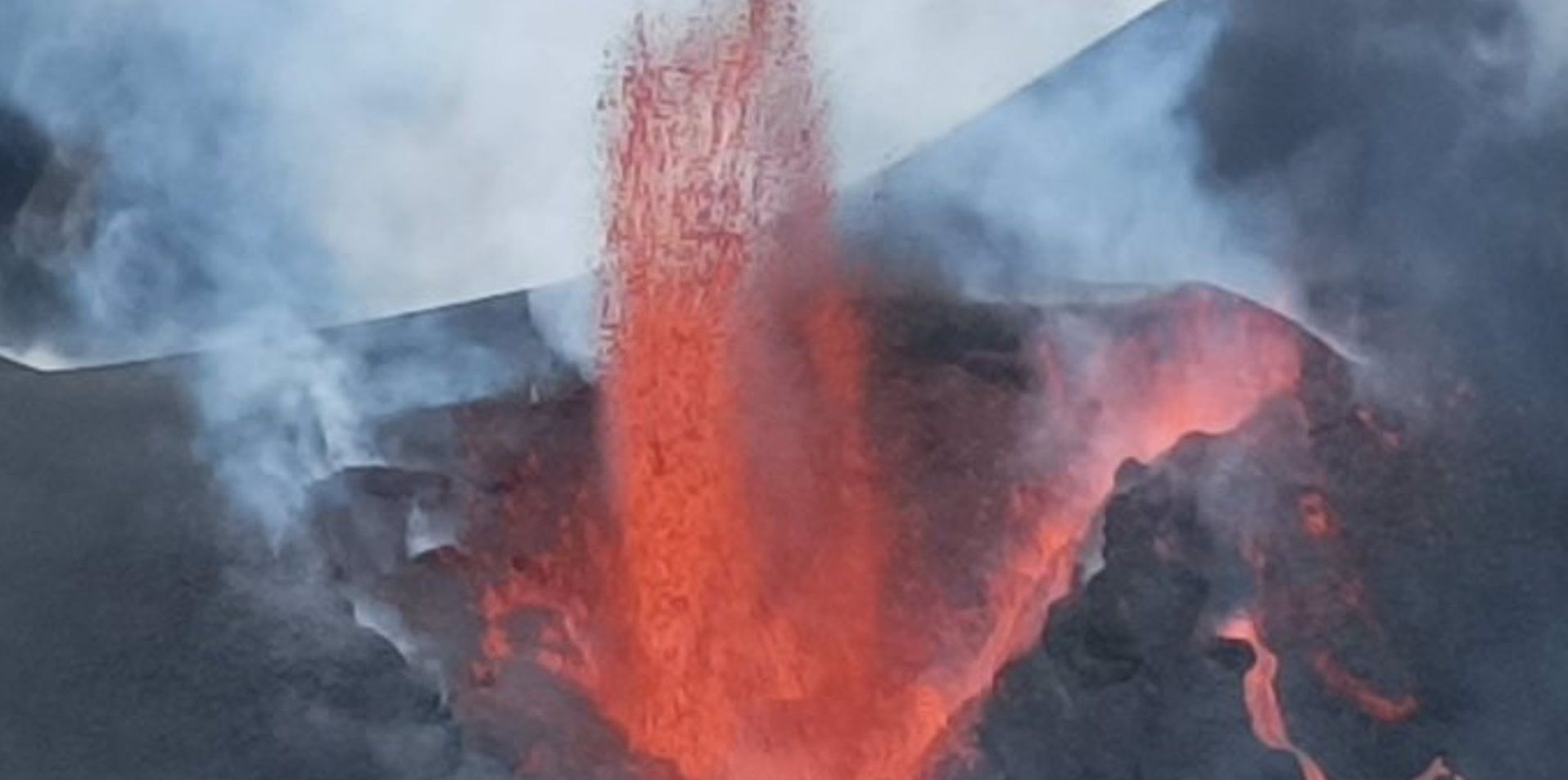 Imagen del cono del volcán en La Palma