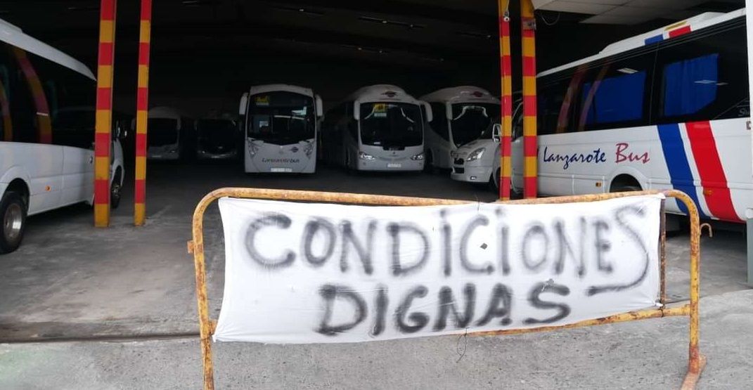Huelga en todo el grupo de Lanzarote Bus
