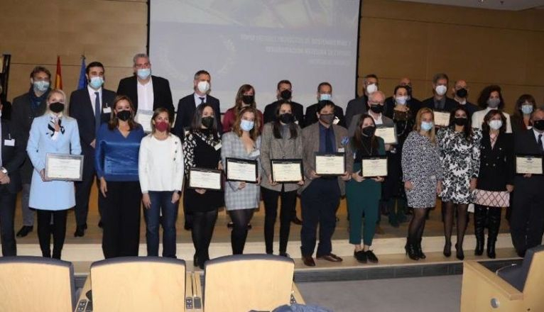 Los premiados, durante el acto de entrega de los galardones Los premiados, durante el acto de entrega de los galardones