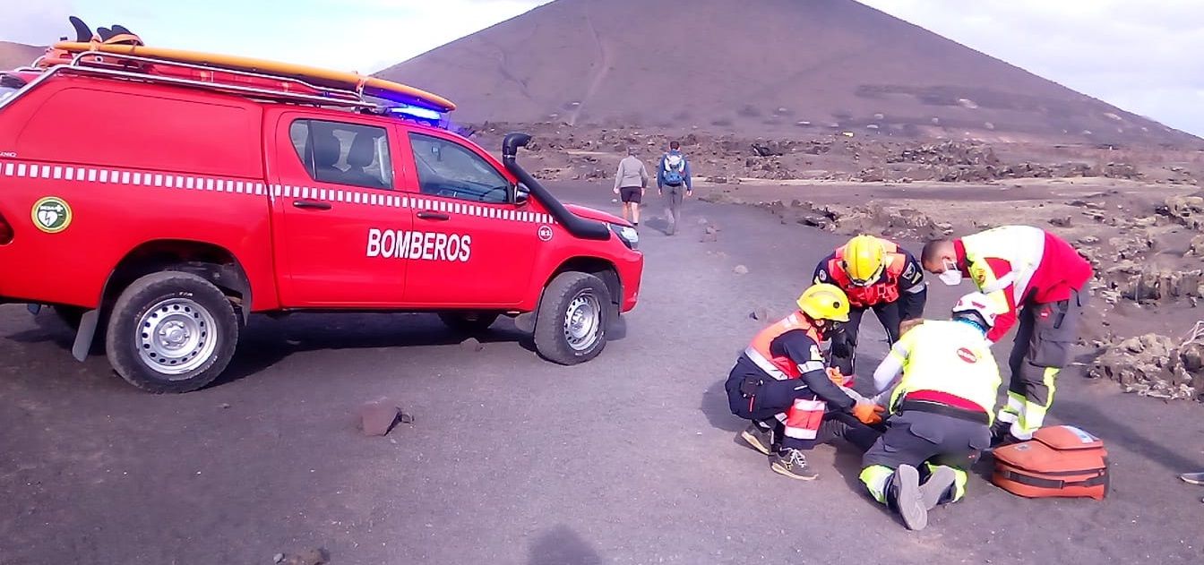 Mujer herida en el Volcán del Cuervo