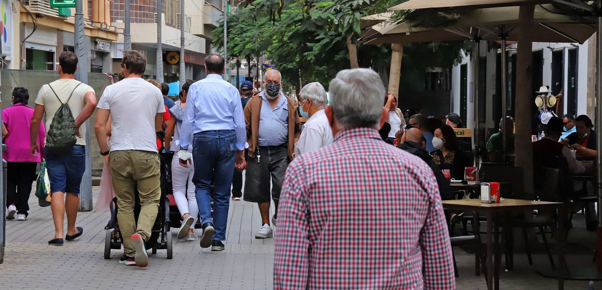 La calle Real de Arrecife durante la pandemia, que conllevó la aprobación de las ayudas europeas para la recuperación