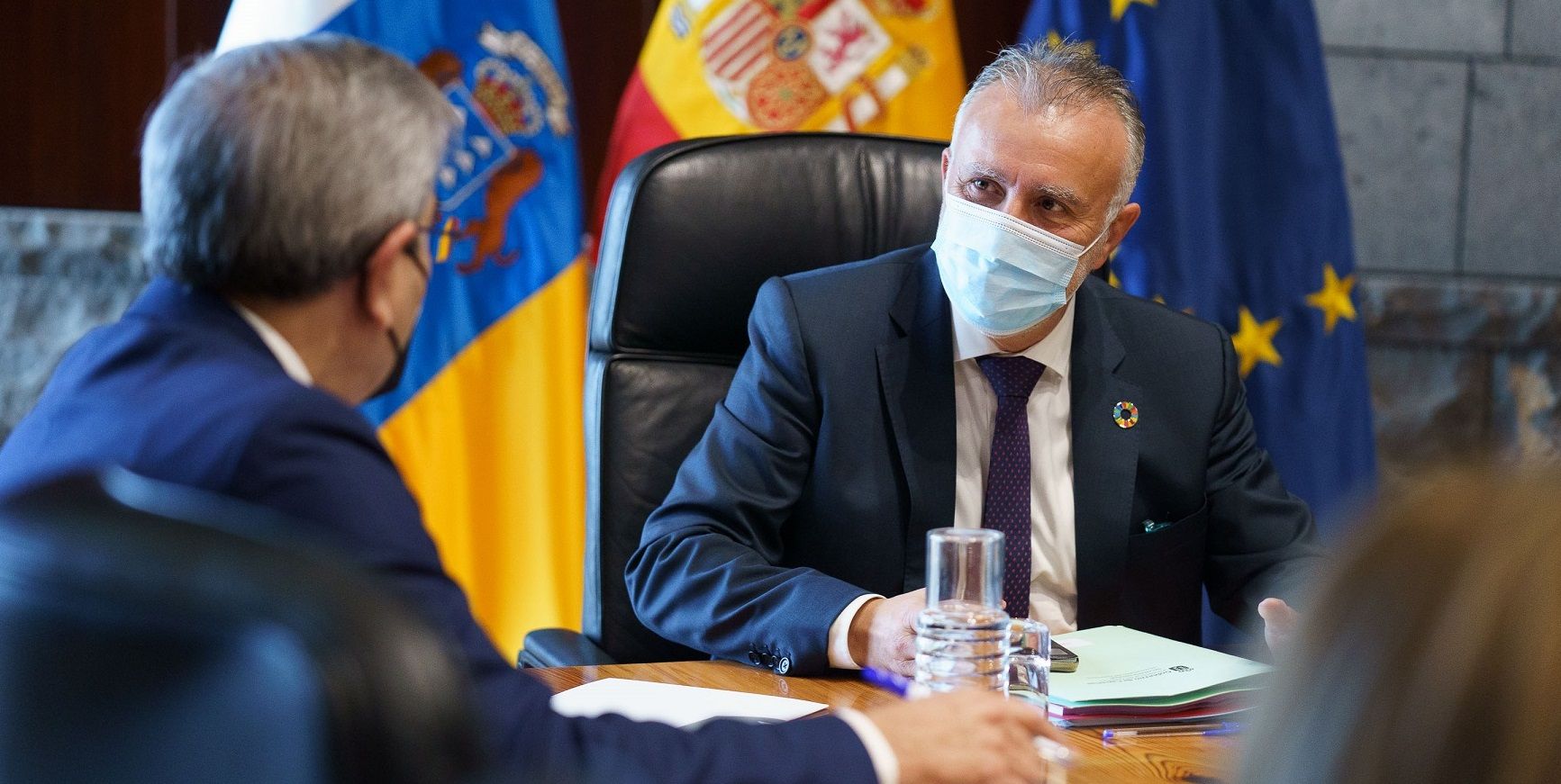 El presidente del Gobierno de Canarias, durante el Consejo de Gobierno