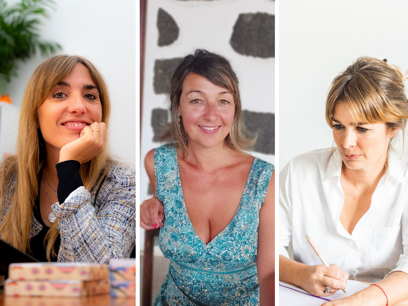 Cova Bertrand, Vanessa Farraz y Mercedes Pérez, emprendedoras en Lanzarote.