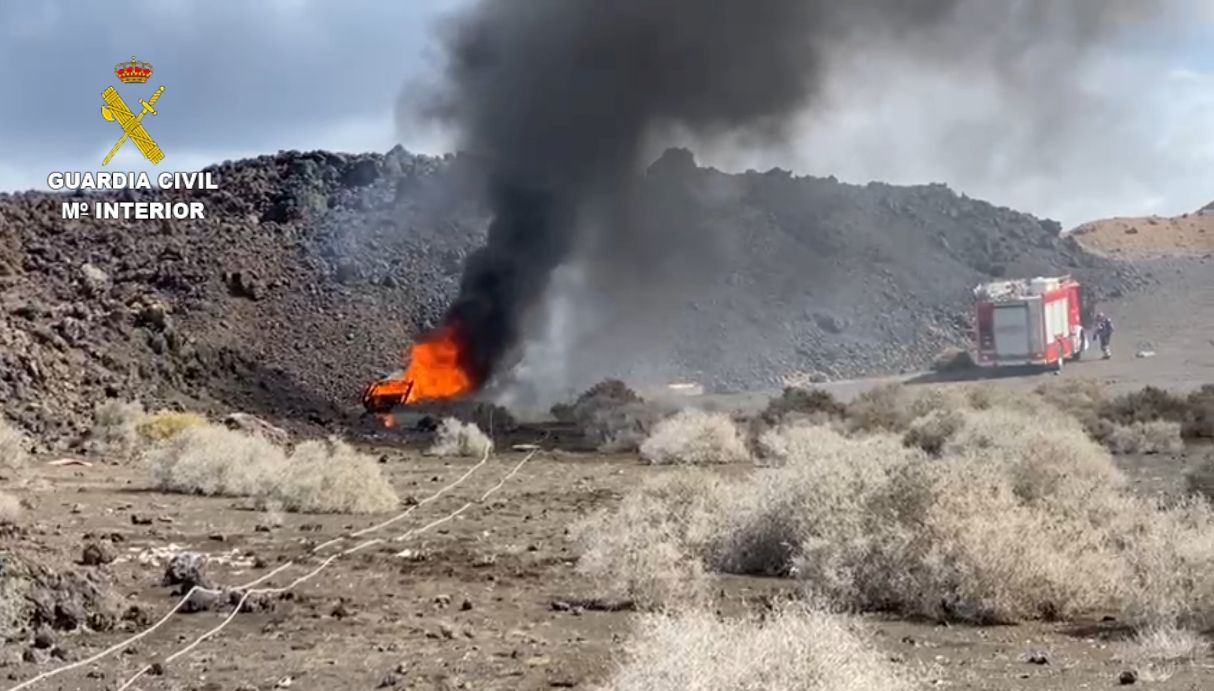 La Guardia Civil realiza un ejercicio práctico de desactivación de un artefacto explosivo en Montaña Bermeja 