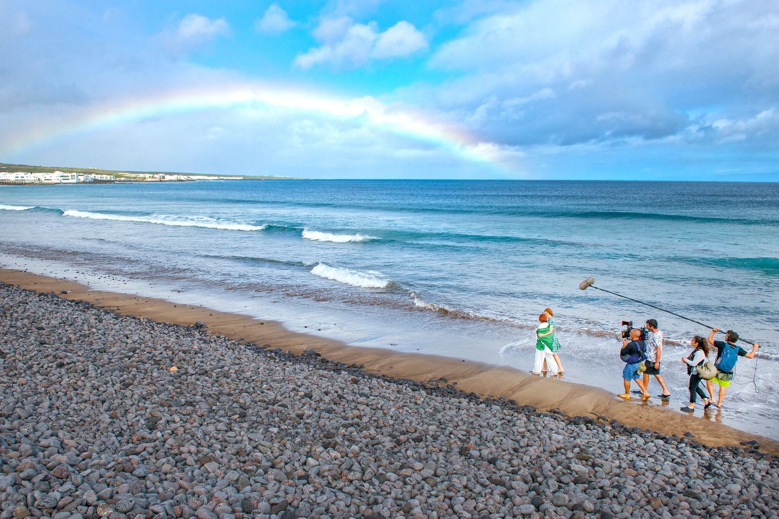 Rodaje en la playa de Arrieta. Lanzarote Film Commission.