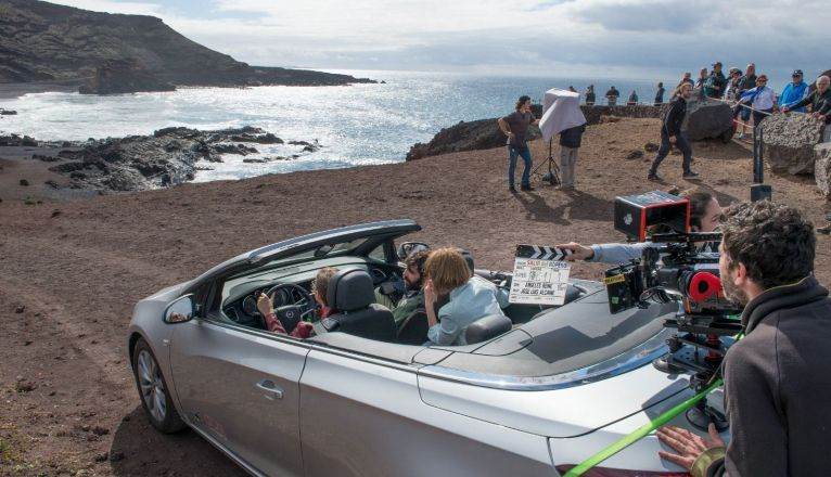 Rodaje de la película "Salir del Ropero" en El Golfo, espacio natural protegido. Lanzarote Film Commission.